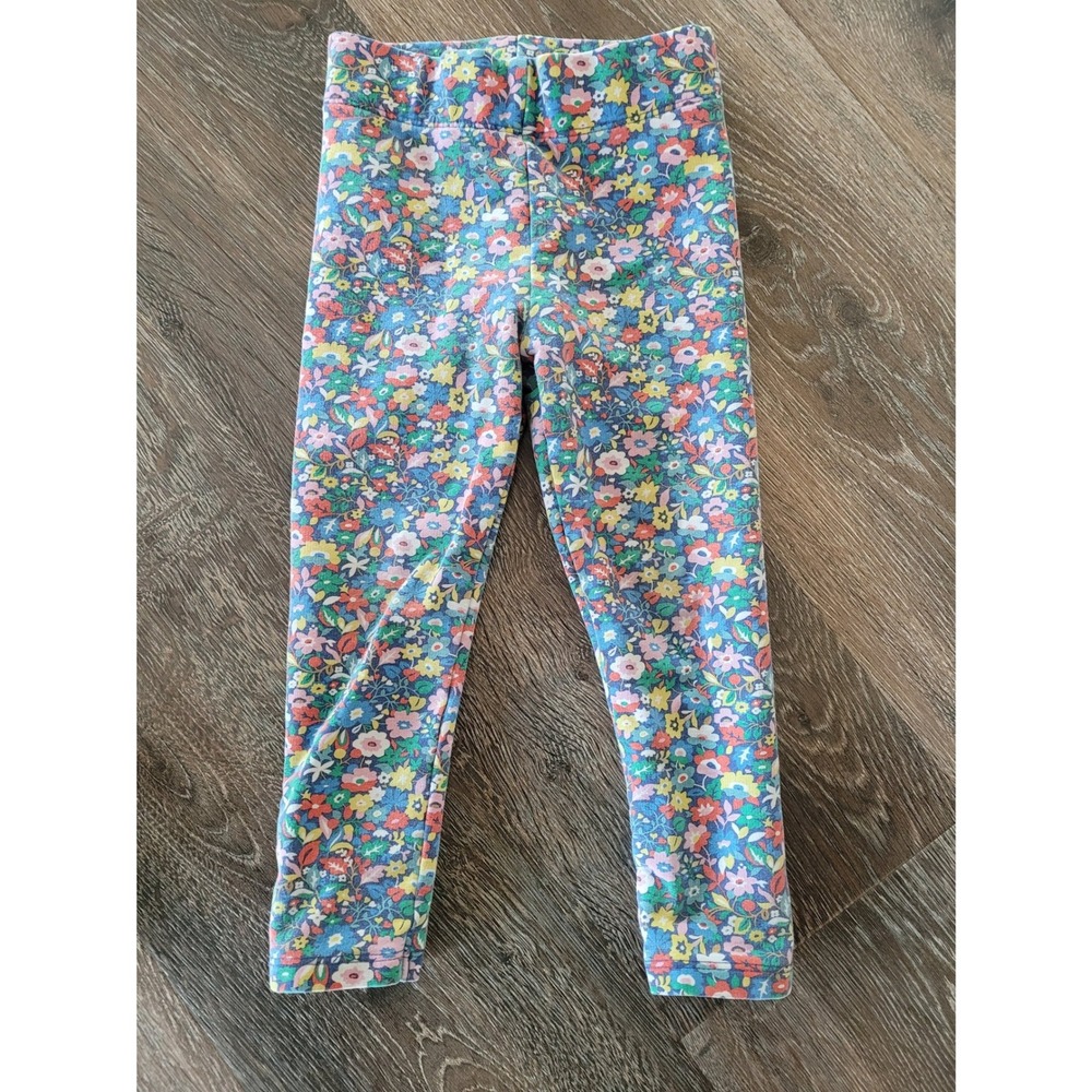 Boden Toddler Girls Floral Leggings Blue Pink Yellow Botanical Print 2-3Y #10